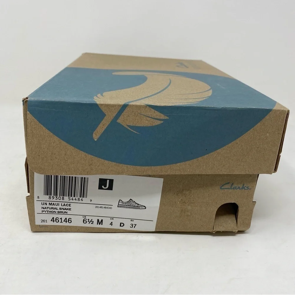 Clarks Un Maui Lace Natural Snake Leather Casual Comfort Sneakers